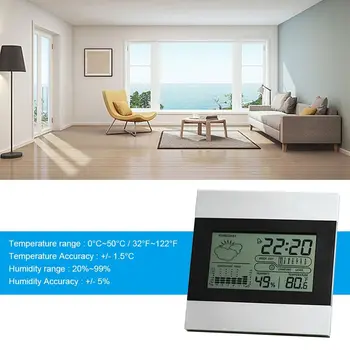 Yüksek Hassasiyetli LCD Odası Elektronik saat Sıcaklık Saat Dijital Termo-Higrometre Termometre Nem Ölçer