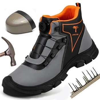 Avrupa Standart Güvenlik Ayakkabıları Bıçak geçirmez iş ayakkabısı Yeni Gerdirme High End İş Güvenliği Botları Anti-smash Yıkılmaz Ayakkabı