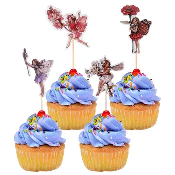 Peri Kek Topper Süslemeleri Kek Parti Doğum Günü Çiçek Toppers Girlstoothpicks Seçtikleri Malzemeleri Duş Düğün Bebek Süsleme