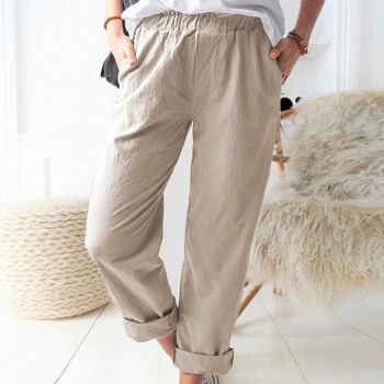 Kadın Yaz düz pantolon 2022 Sonbahar Yeni Gevşek rahat pantolon Kadın uzun pantolon Moda Yüksek Bel Pantolon
