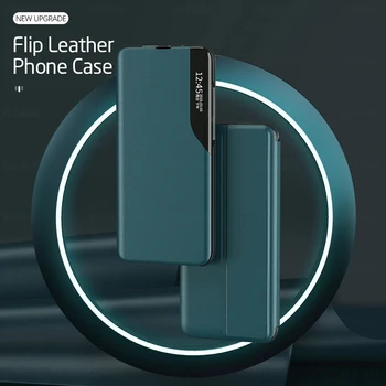 Samsung S10/9 S9/10 Artı S8 S8 Artı Flip Deri Kılıf Akıllı Pencere Görünümü Manyetik Kapatma Telefon Rehberi Standı Akıllı Uyku Wake