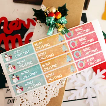Ekmek paketi dekoratif sızdırmazlık paster Noel çerez çanta bisküvi şeker kutusu sticker parti hediye dekorasyon malzemeleri