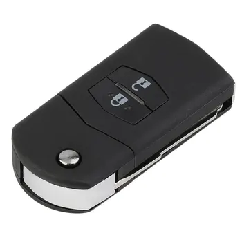 Taşınabilir Boyutu Katlanır Kapak 2 düğmeli uzak anahtar Fob Vaka Kabuk Değiştirin fit MAZDA 3 5 6 için Araba Anahtarı Koruyucu Kılıf