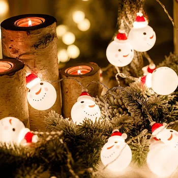 Noel dekorasyon ışık LED dize ışıkları Noel baba kar taneleri kabak fener hayalet cadılar bayramı noel ev dekor için
