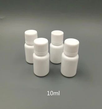 Ücretsiz Kargo 50 + 2 adet 10 ml 10cc 10g Katı Beyaz Plastik Hap Şişesi, plastik İlaç şişeleri Konteyner Hap şişeleri Mühürleyen