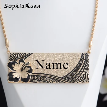 SophiaXuan Hawaiian Vintage Özelleştirilmiş Adı Mektup Kolye Takı Kişiselleştirilmiş Plumeria Kolye Kolye Kadınlar Takı ıçin