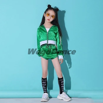 Yeni Çocuk Modern Caz Dans Hip Hop Kostüm Kız Amigo Performans Elbise Sahne Giyim