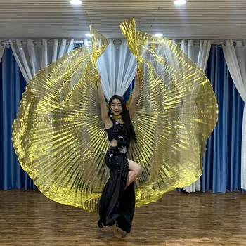 Isis Kanatları Oryantal Dans İçin Mısır Altın Kanatları Sopalarla Çanta Oryantal Dans Aksesuarları Karnaval Festivali Kadın Giyim Prop