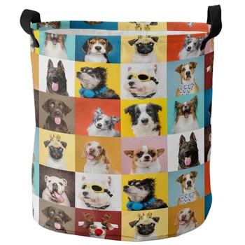 Bulldog Collie Hayvan Pet Köpek Kirli çamaşır sepeti Katlanabilir Su Geçirmez ev düzenleyici Sepeti Giyim Çocuk Oyuncak Depolama Sepeti