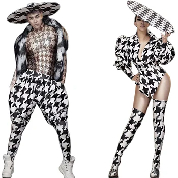 Uzun Kollu Kadın Üst Şort Şapka 3 parçalı Set Kadın Erkek Moda Balıksırtı Kıyafet Caz dans kostümü DJ Şarkıcı Dans Sahne Giyim