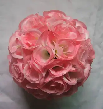 SPR Ücretsiz kargo 30 cm mercan ipek çiçek düğün öpüşme topu düğün perdesi süslemeleri isteğe bağlı renkli plastik iç