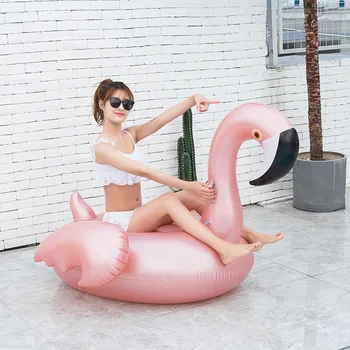 150 * 105 cm Dev Flamingo Kuğu Şamandıra Şişme Ride-on Havuz Şamandıra Pedleri Yüzmek Yatak Yüzme Havuzu Yüzen Satır Ins Sıcak Yeni