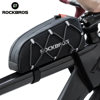 ROCKBROS Bisiklet Çantası Su Geçirmez Yansıtıcı Ön Üst Çerçeve Tüp Çanta Büyük Kapasiteli Ultralight Bisiklet Çantası Bisiklet Sept çanta 1L