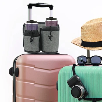 Bagaj seyahat tipi kupa Tutucu Çanta Taşınabilir Kahve Kupaları İçecek Caddy içme şişesi Tutucu Gezgin Aksesuar bavul kolları üzerinde Rulo