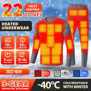 22 Alanlar ısıtmalı ceket erkek termal iç çamaşır ısıtmalı yelek USB elektrikli ısıtma giyim kayak takım balıkçılık kış sonbahar ceketi
