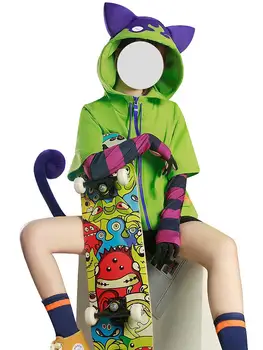 SK Sekiz Hoodie Ceket Kuyruk Eldiven SK Sekiz Kaykay Parti Elbise 2021 Yeni Anime SK8 Infinity Miya Cosplay Kostüm