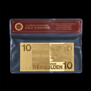 WR Sahte Para Hollanda 10 Tien Gulden Altın Folyo Banknotlar Hollanda Prop Para Olmayan döviz Fatura Banknot Hatıra Hediye