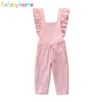 Yaz Kıyafet Bebek Kız Tulum Romper Kore Moda Sevimli Pembe Pantolon Yürümeye Başlayan Pantolon Çocuk Giysileri Çocuk Tulum BC2069-1