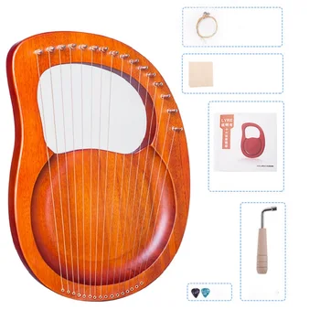 16 Ton Lir Tüm katı ahşap Kaplama Lir Harp16 Dizeleri Arp Müzik Acemi Enstrüman Eşleşen Hediyeler İle