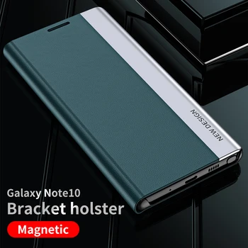 Manyetik Standı Flip İnce Kılıf Kapak Samsung Galaxy S8 S9 S10 S20 S21 Ultra Not 10 20 Lite PU Deri + PC Lüks telefon kılıfı
