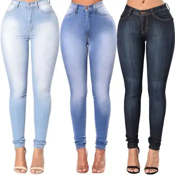 2021 Kadın Kot Yaz Moda İnce Uyar Yüksek Bel Kot Pull-on Skinny Jeans Günlük Yaşam için Sıcak Kot kadın giyim