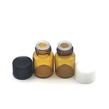 10 adet 2 ml Küçük Amber Cam Şişeler İle Hiçbir delik Mini Boş Uçucu yağ şişesi Dileğiyle Şişeler