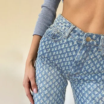 Vintage Y2k Kadın Kot Yırtık Baggy Erkek Arkadaşı Kot Kadın Yaz 2021 Sıkıntılı Egirl Harajuku Geniş Bacak Patenci Pantolon Pantolon