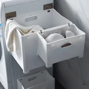 Duvara Monte kirli çamaşır sepeti Katlanabilir Plastik Organizatör Giysi için Punch - Ücretsiz Ev Banyo Eşyalar Oyuncak saklama sepetleri