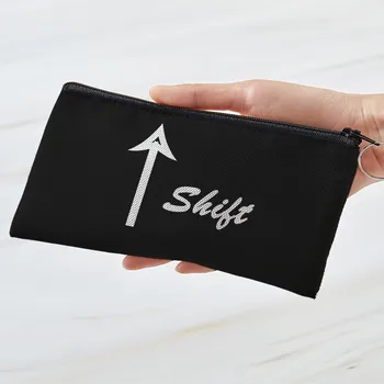 Basit Bilgisayar tuşları metin Baskı bozuk para cüzdanı Kadın Mini Tuval kart tutucu küçük cüzdan Kılıfı Günlük saklama çantası Kozmetik Çantası