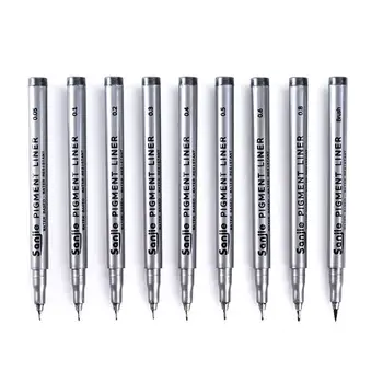 9 adet Sanat Su Geçirmez Mürekkep Hattı Kalemler El boyalı Mikro kalem Fineliner Mürekkep Kalemler Çizim Anime Sanatçı Çizim