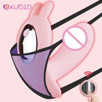 EXVOID Giyilebilir Vibratör Klitoris Teşvik Yapay Penis Vibratör Kadınlar için Seks Oyuncakları Uzaktan Kumanda Silikon Vibratör G-spot Masaj
