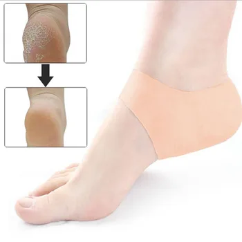 10 çift 20 adet Yumuşak Silikon Anti-Çatlama Pedi Nemlendirici Jel Topuk Çorap Kırık Ayak Bakımı Koruyucuları Pembe
