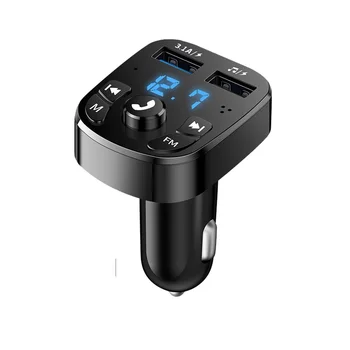 Araba Eller Serbest Bluetooth 5.0 FM Verici Araç Kiti MP3 Modülatör Çalar Kablosuz Handsfree Ses Alıcısı çift USB Hızlı Şarj Cihazı