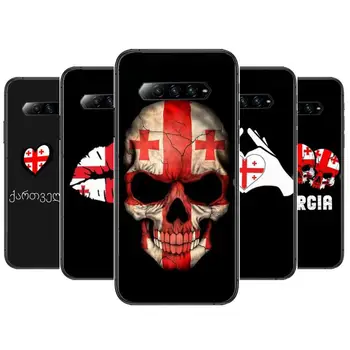 Gürcistan bayrağı xiaomi için telefon kılıfı redmi Siyah Köpekbalığı 4 Pro 2 3 3s Kılıfları Hello Siyah Kapak Silikon Arka Güzel mini kapak funda