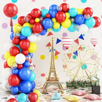 Cheereveal Karnaval Sirk Balonlar Kemer Garland Kiti Gökkuşağı Renkli Balonlar Karnaval Bebek Duş Doğum Günü Partisi Süslemeleri