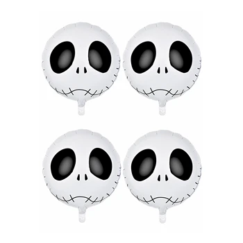 4 adet 18 İnç Cadılar Bayramı Kafatası Balon İskelet İblis Alüminyum Folyo Balonlar Cadılar Bayramı Partisi Süslemeleri