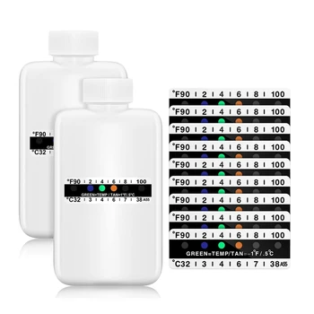12 Parçalı idrar testi Komple Kiti, 2 yarı Saydam taşınabilir boş şişe, 10 yapışkan sıcaklık Test şeridi içerir