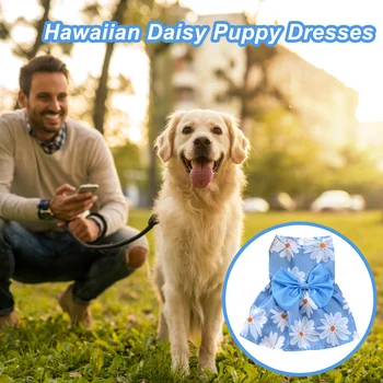 Köpek İlmek Çiçek Elbise Hawaiian Papatya Yavru Elbiseler Küçük Orta Köpekler İçin Bahar Yaz Köpek Giyim Chihuahua Yorkie İçin
