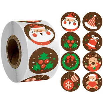 50 adet Merry Christmas Çıkartmalar Noel Ağacı Elk Şeker Çanta Sızdırmazlık Sticker Yılbaşı Hediyeleri Kutusu Etiketleri Süslemeleri Yeni Yıl