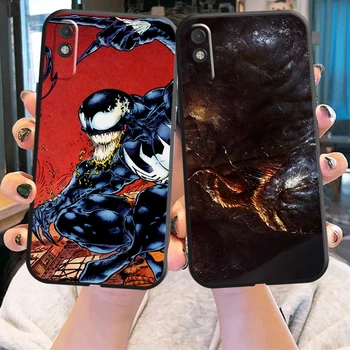 Marvel Venom telefon kılıfı Xiaomi Redmi İçin 7 7A 8 8A 8T 9 9T 9A 9C Not 7 8 9 9S Funda Silikon Kapak Coque Carcasa Siyah