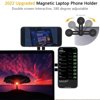 Manyetik Dizüstü Telefon Tutucu 180 ° Ayarlanabilir Magsafe Telefon Monitör Braketi iPhone 14/13/12 Artı Pro Max