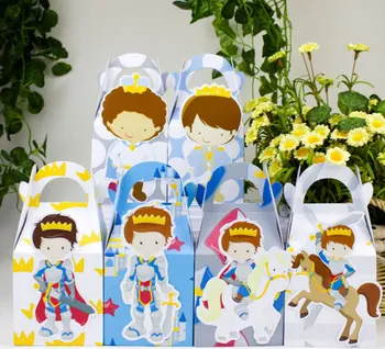 Prens Favor Kutusu Şeker Kutusu Hediye Kutusu Cupcake Kutusu Çocuklar Doğum Günü Partisi Malzemeleri Dekorasyon Olay Parti Malzemeleri