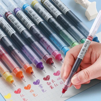 LLD Sevimli Kırtasiye Ince Uç Jel Kalemler Yazma için Büyük Mürekkep Kapasitesi 12 Renk işaretleyici kalem Okul Öğeleri Malzeme Escolar Papelaria