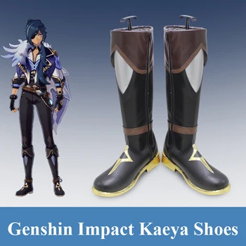 COS-HoHo Anime Genshin Darbe Kaeya Oyunu Cosplay ayakkabı Moda Yüksek Kaliteli Rol Oynayan Çizmeler Kadınlar/Erkekler İçin Boyutu 35-48