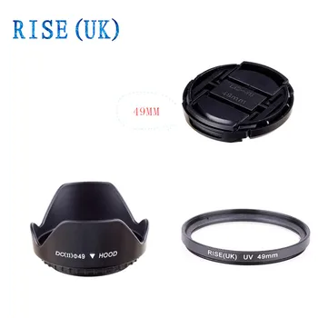 49mm UV Filtre + ön Lens Kapağı + Çiçek Lens Hood Nikon D5600 D5500 D5300 D7500 D3400 D3300 D750 D5 ve Nikon AF-P 18-55mm lens