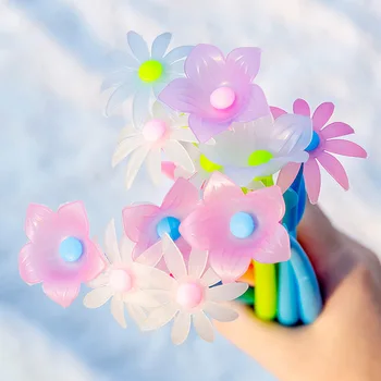40 adet Sevimli Çiçek Değişim Renk Güneş Kalemler Okul Malzemeleri için Kore Kırtasiye 0.38 mm Kalem Yazma için Promosyon Hediye