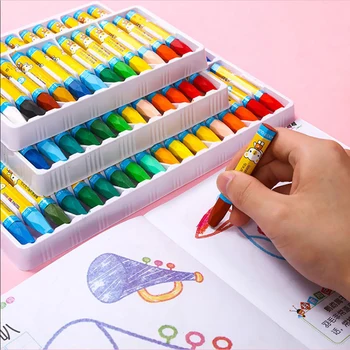 36 Renk Üçgen Boya Kalemi Güvenli toksik Olmayan Boyama Kalemler Yenilebilir Öğrenciler Çocuk Çocuk Silinebilir Boya Kalemi Oyuncaklar Okul Öğrenme Hediye