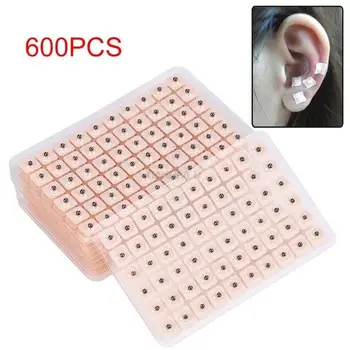 600 adet/grup Mıknatıslar Kaplama Tohumları Etiket Yapıştır Fasulye Kulak masajı tohumu Akupunktur Noktası Tedavisi için Kulak Akupunktur