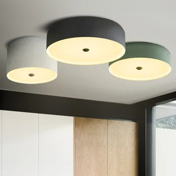 Iskandinav Modern oturma Odası LED yuvarlak tavan ışığı yatak odası ışık Basit demir restoran lamba Cafe lamba ücretsiz Kargo LED ampuller AC