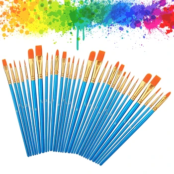 10 adet Suluboya Resim Fırça Seti Akrilik Boya Naylon Saç Sanat Boya Çizim fırça kiti